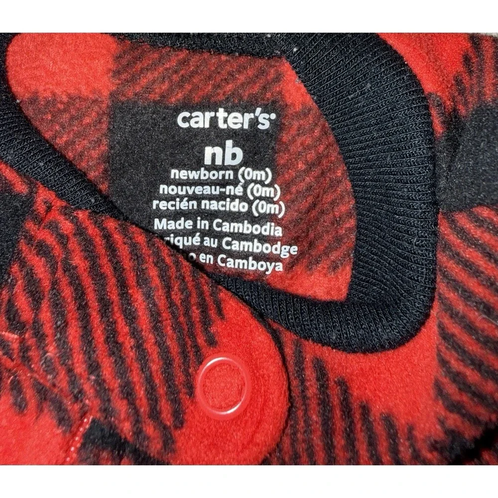 Lot Of 5 Carter's Baby Boy Sleepers Fleece Footed Pajamas 2-NB, (1) 0-3, (2) 3M